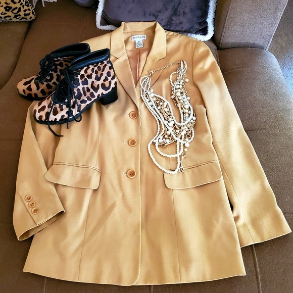 💯Ann Taylor Silk-Lined Long 3 Button Blazer
